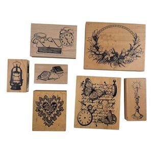 Whimsigoth Dark Academia Vintage PSX Inkadinkado Rubber Stamp Bundle